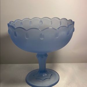 Vintage Indiana Glass Scalloped TearDrop Compote.